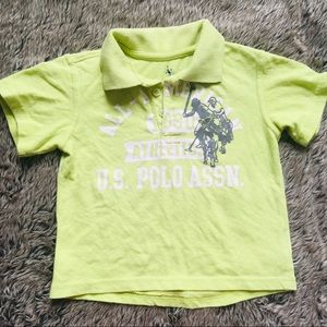 U.S.POLO ASSN boy’s lemon green polo Tshirt size 3T